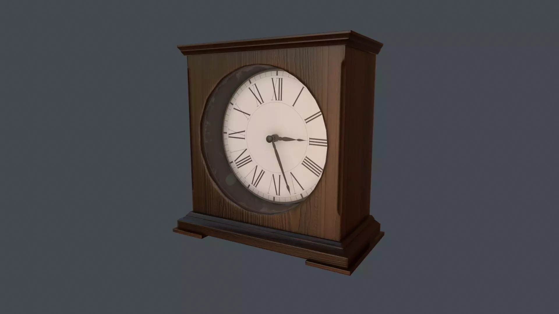 Game Ready Clock mantel Low-poly 3D model_0