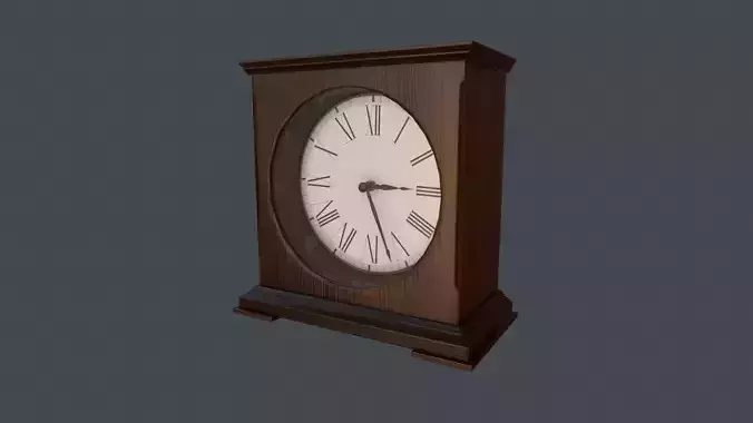 Game Ready Clock mantel Low-poly 3D model