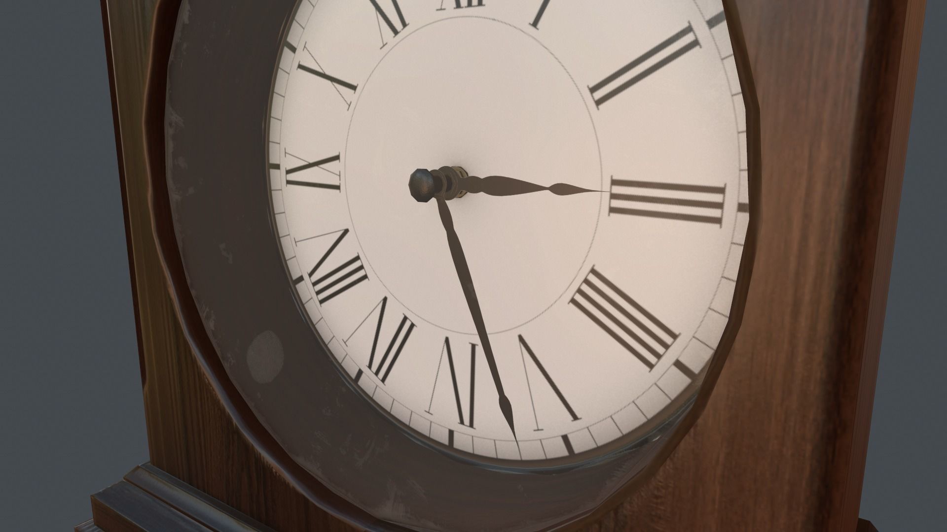 Game Ready Clock mantel Low-poly 3D model_12