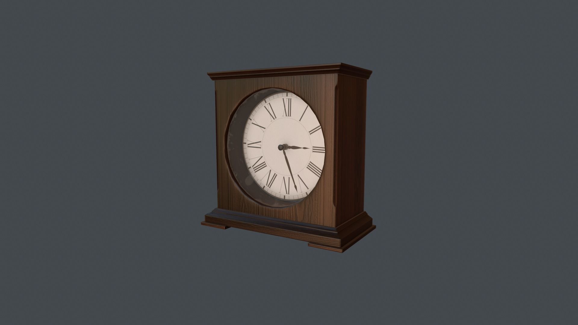 Game Ready Clock mantel Low-poly 3D model_6