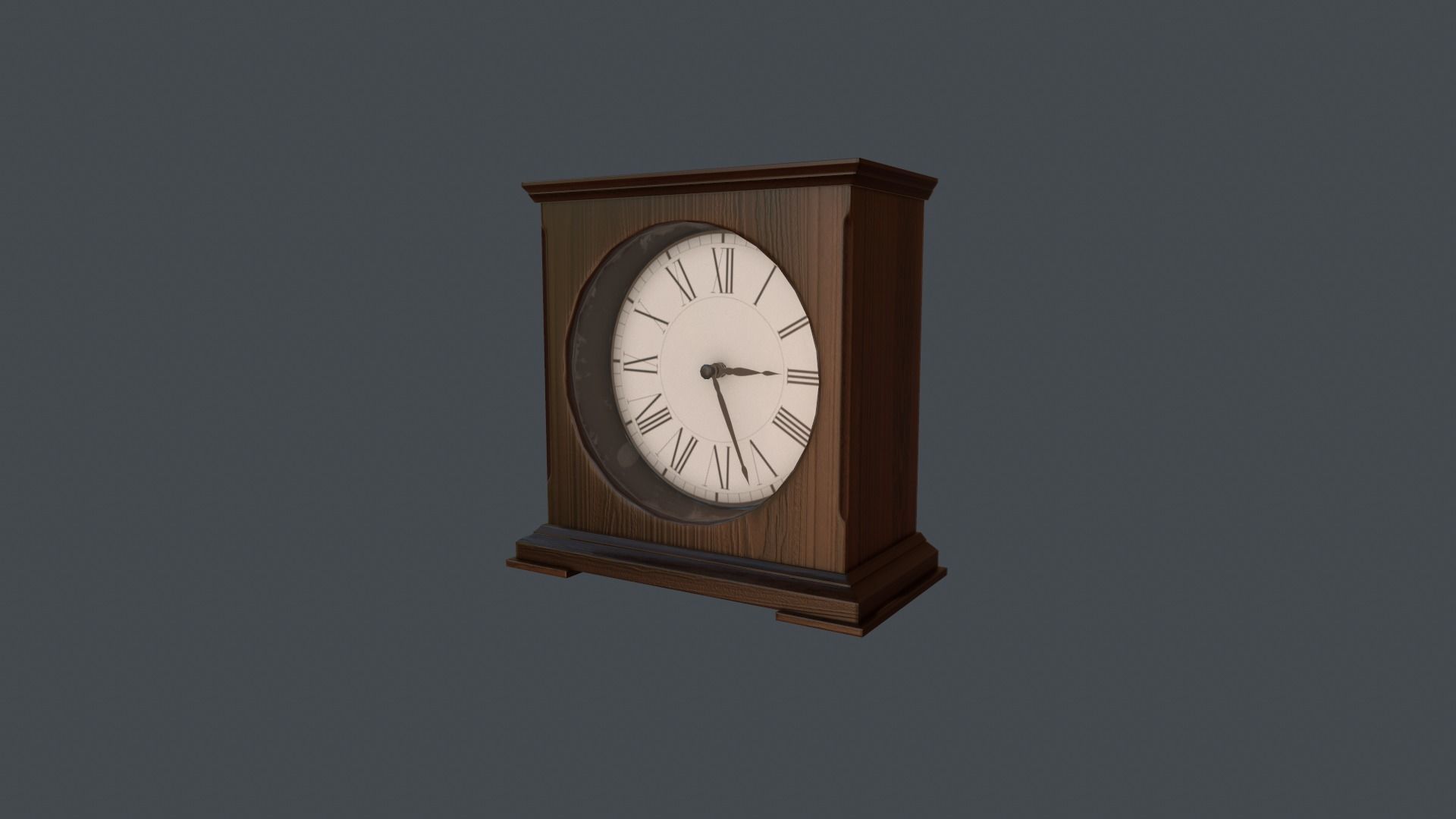Game Ready Clock mantel Low-poly 3D model_10