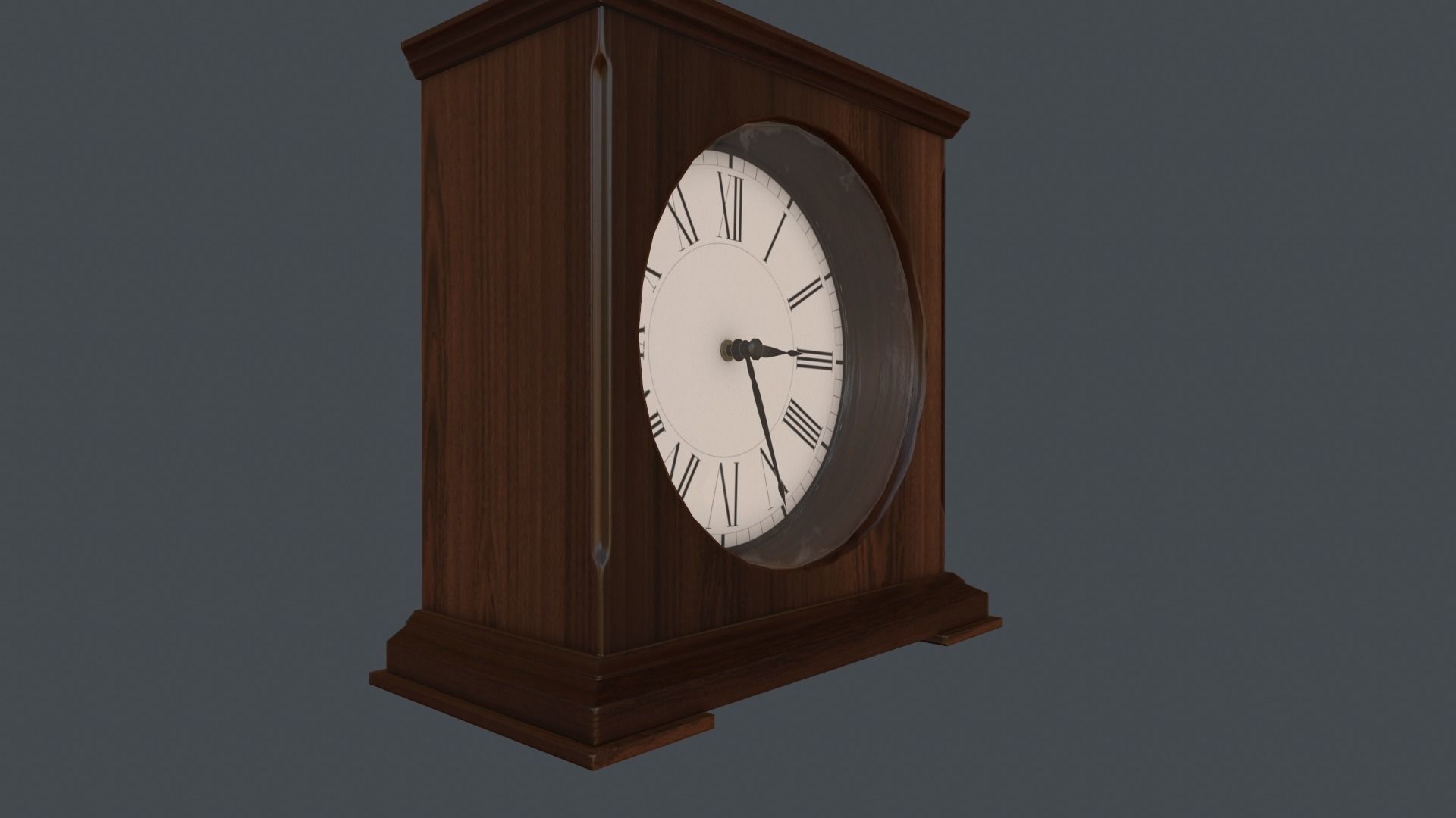 Game Ready Clock mantel Low-poly 3D model_1
