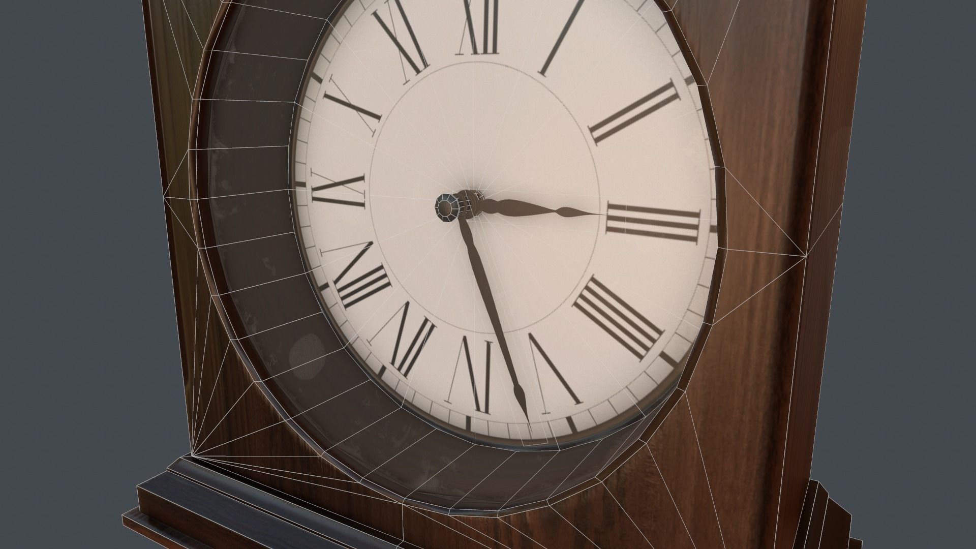 Game Ready Clock mantel Low-poly 3D model_9
