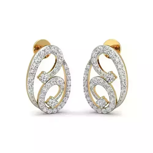 PS-51 E two diamond earrings gold