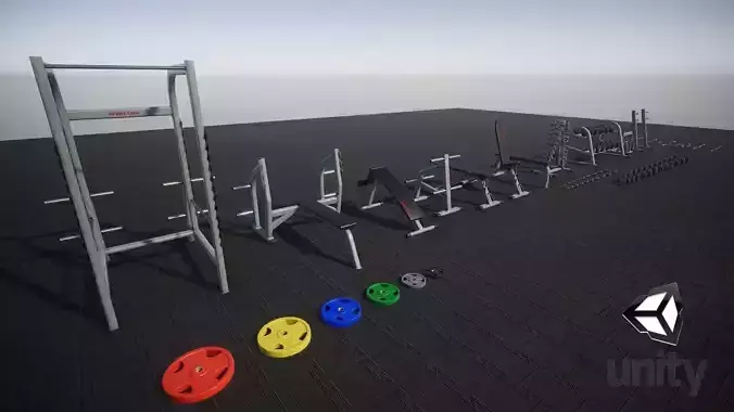 Gym Props PACK 01 Low-poly 3D model