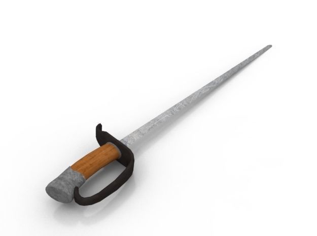 Weapon Collection 2 sword Low-poly 3D model_37