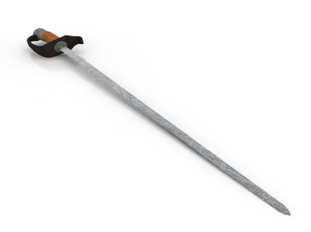 Weapon Collection 2 sword Low-poly 3D model_33