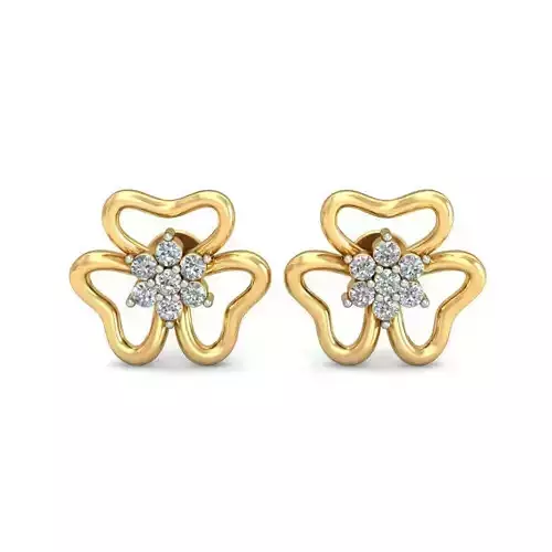 PE-1774 diamond flower pendant gold
