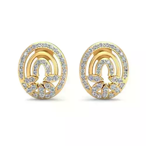 PE-1769 diamond stud earrings gold