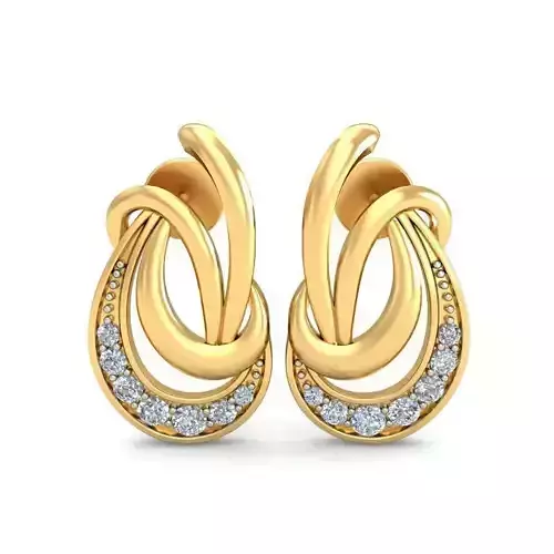 PE-1711 earring with diamonds gold