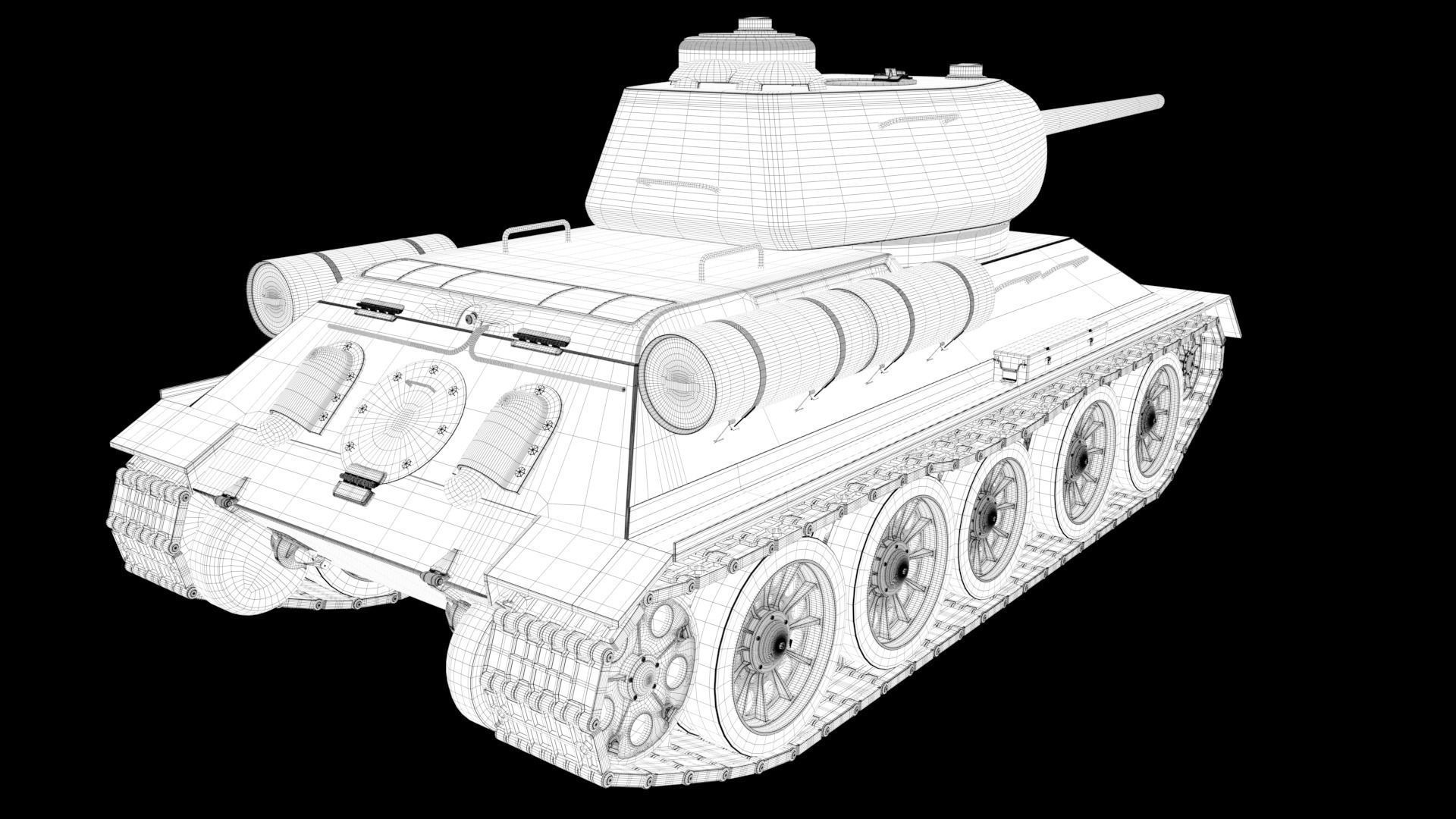 Tank T34 85  3D model_12