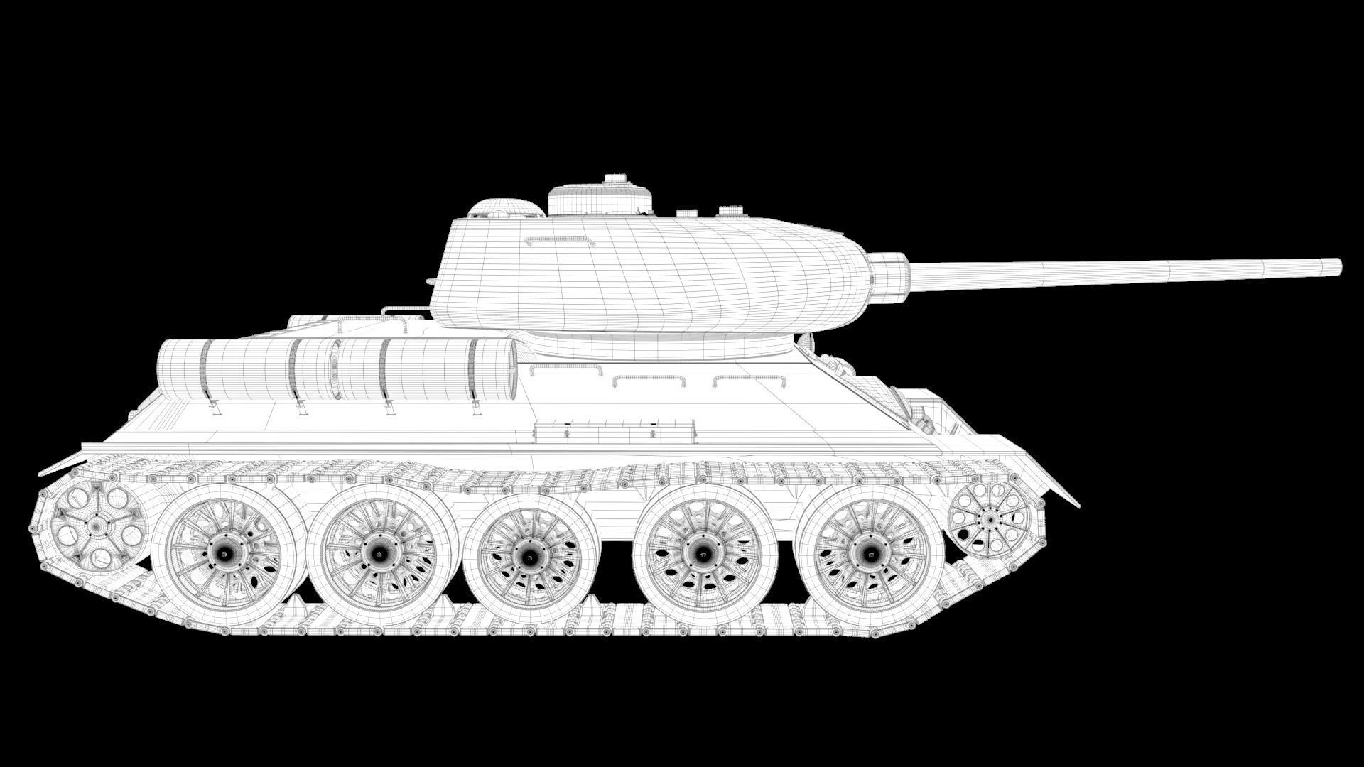 Tank T34 85  3D model_7