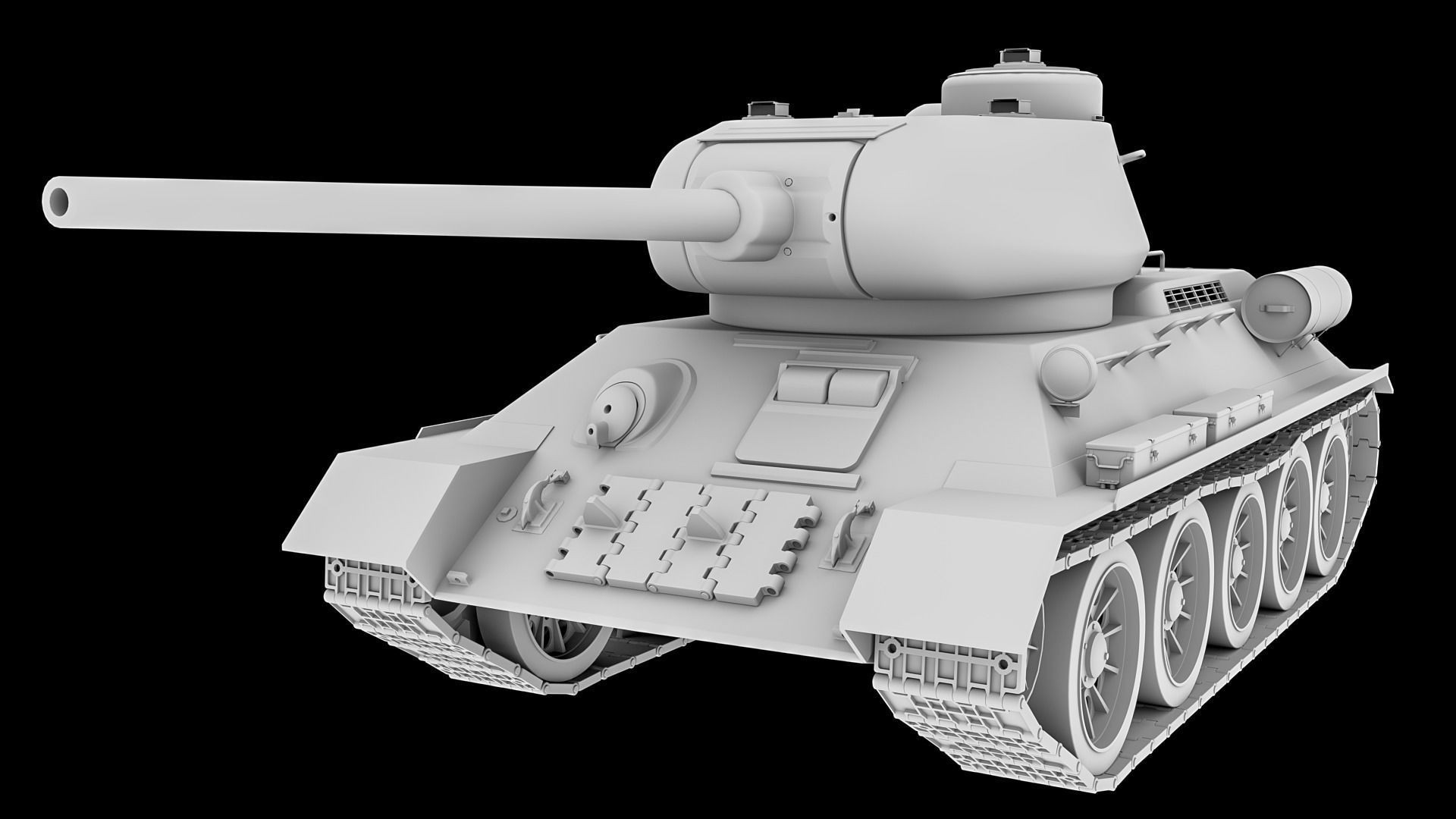 Tank T34 85  3D model_11