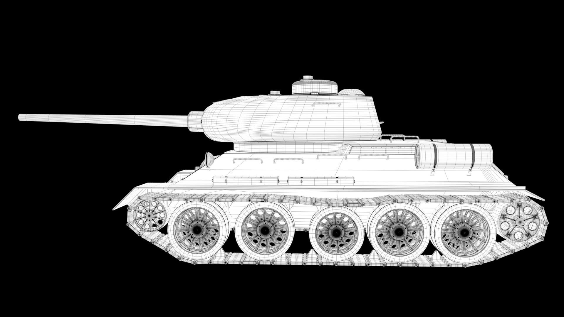 Tank T34 85  3D model_8