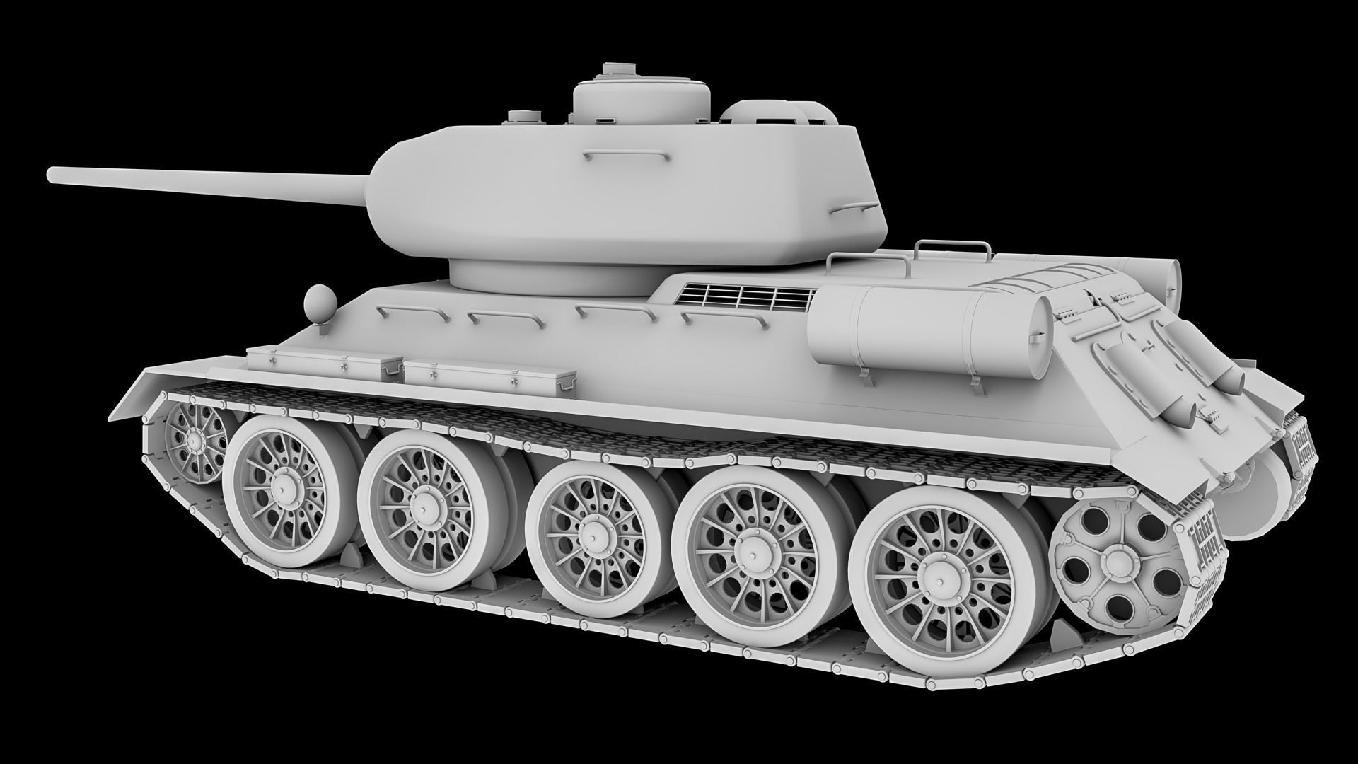 Tank T34 85  3D model_9
