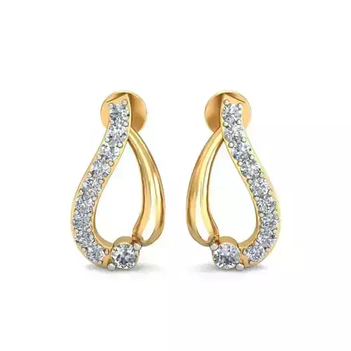 JRE3021 teardrop diamond earring gold