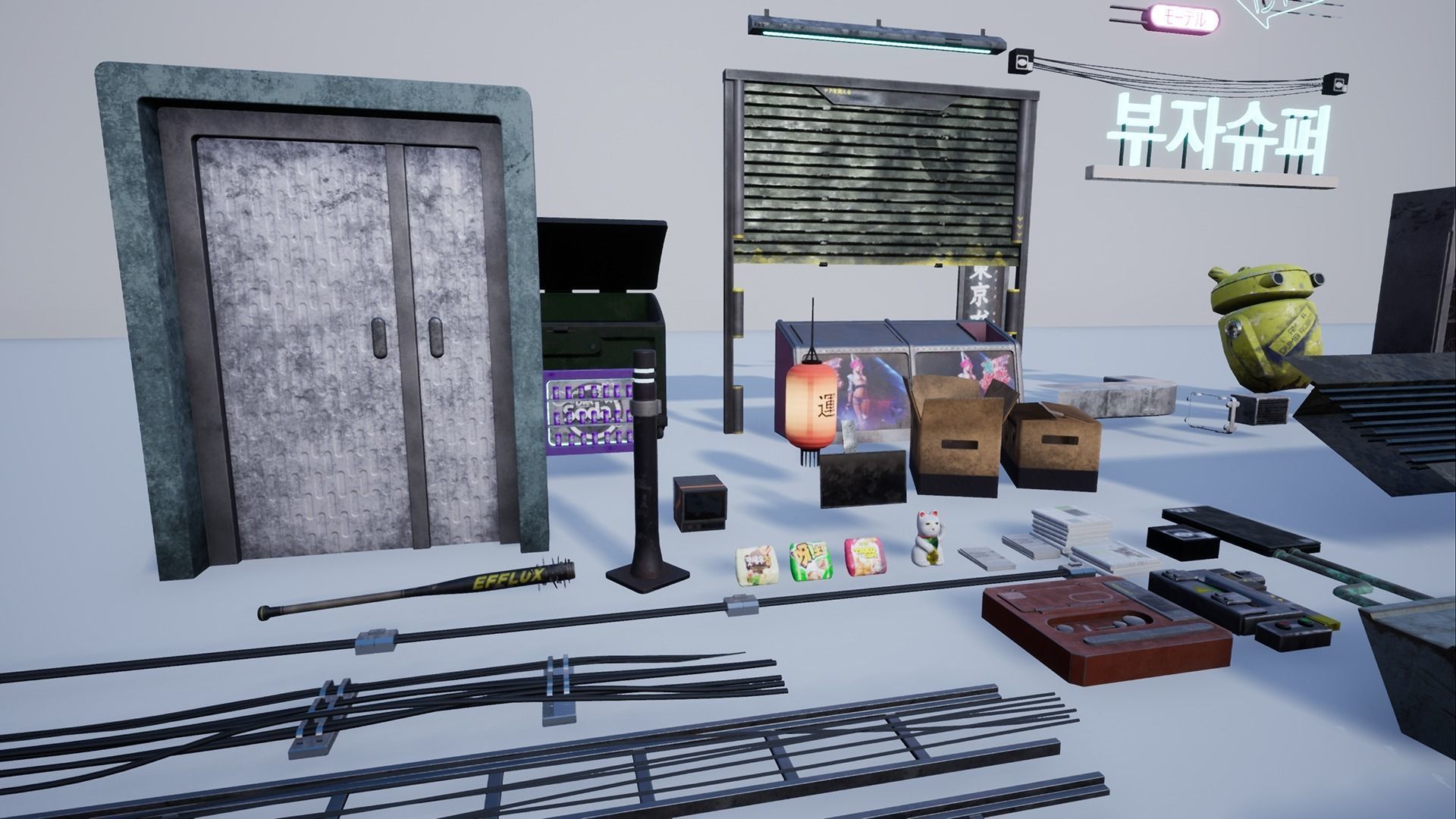 Cyberpunk Grunge Sci-Fi Asset Pack Low-poly 3D model_3