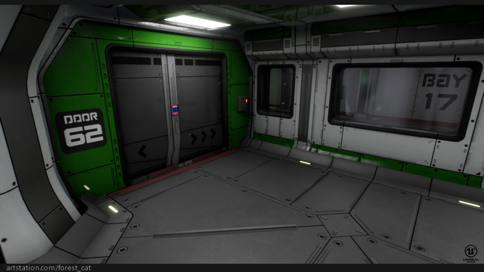 UE4 Modular Sci Fi Corridor B Low-poly 3D model_6