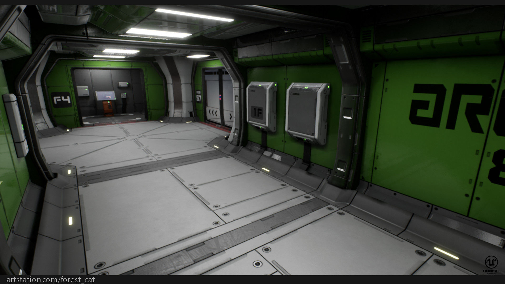 UE4 Modular Sci Fi Corridor B Low-poly 3D model_10