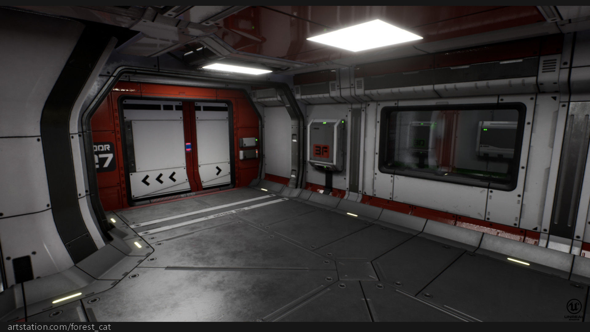 UE4 Modular Sci Fi Corridor B Low-poly 3D model_11