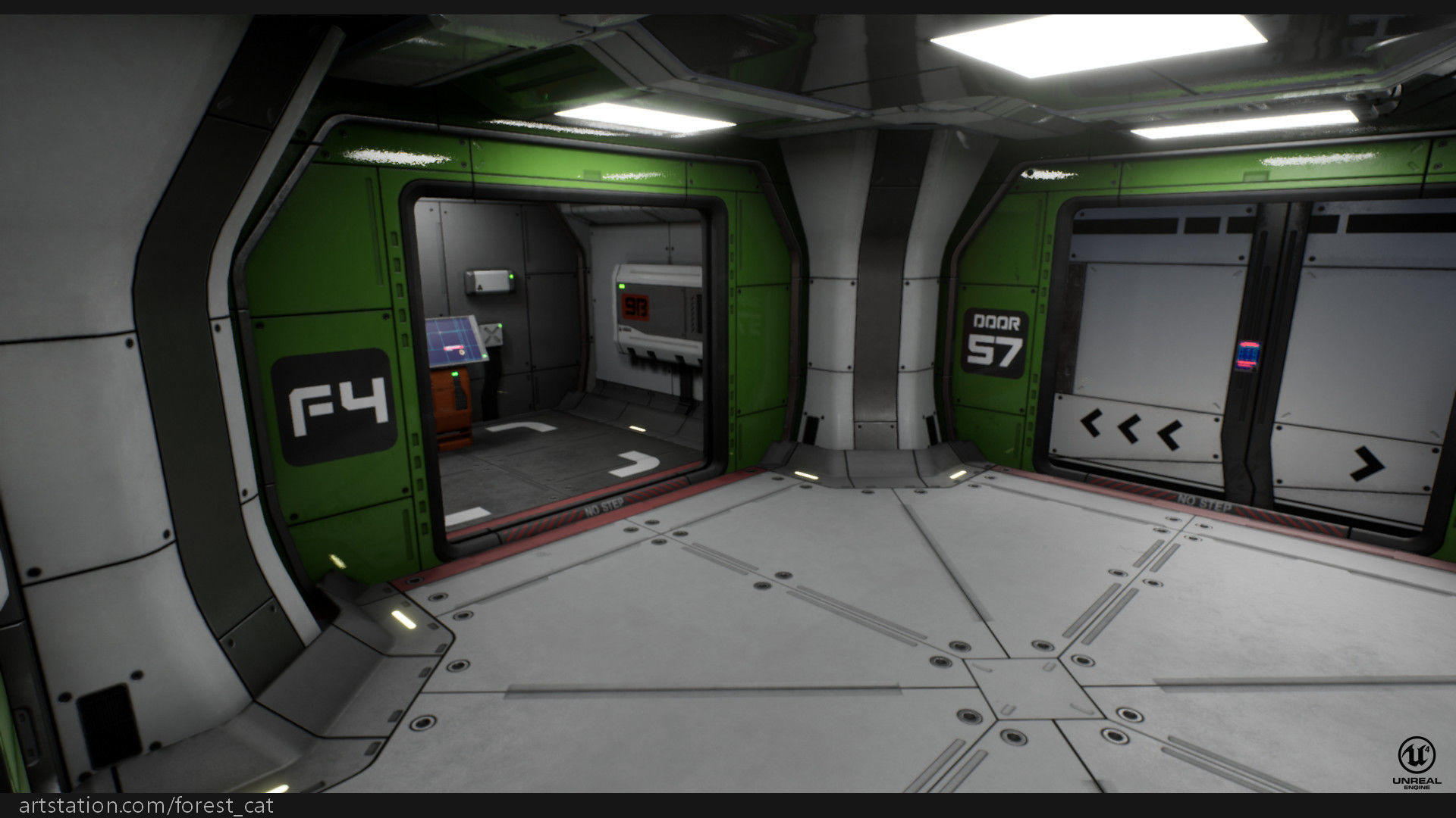 UE4 Modular Sci Fi Corridor B Low-poly 3D model_13