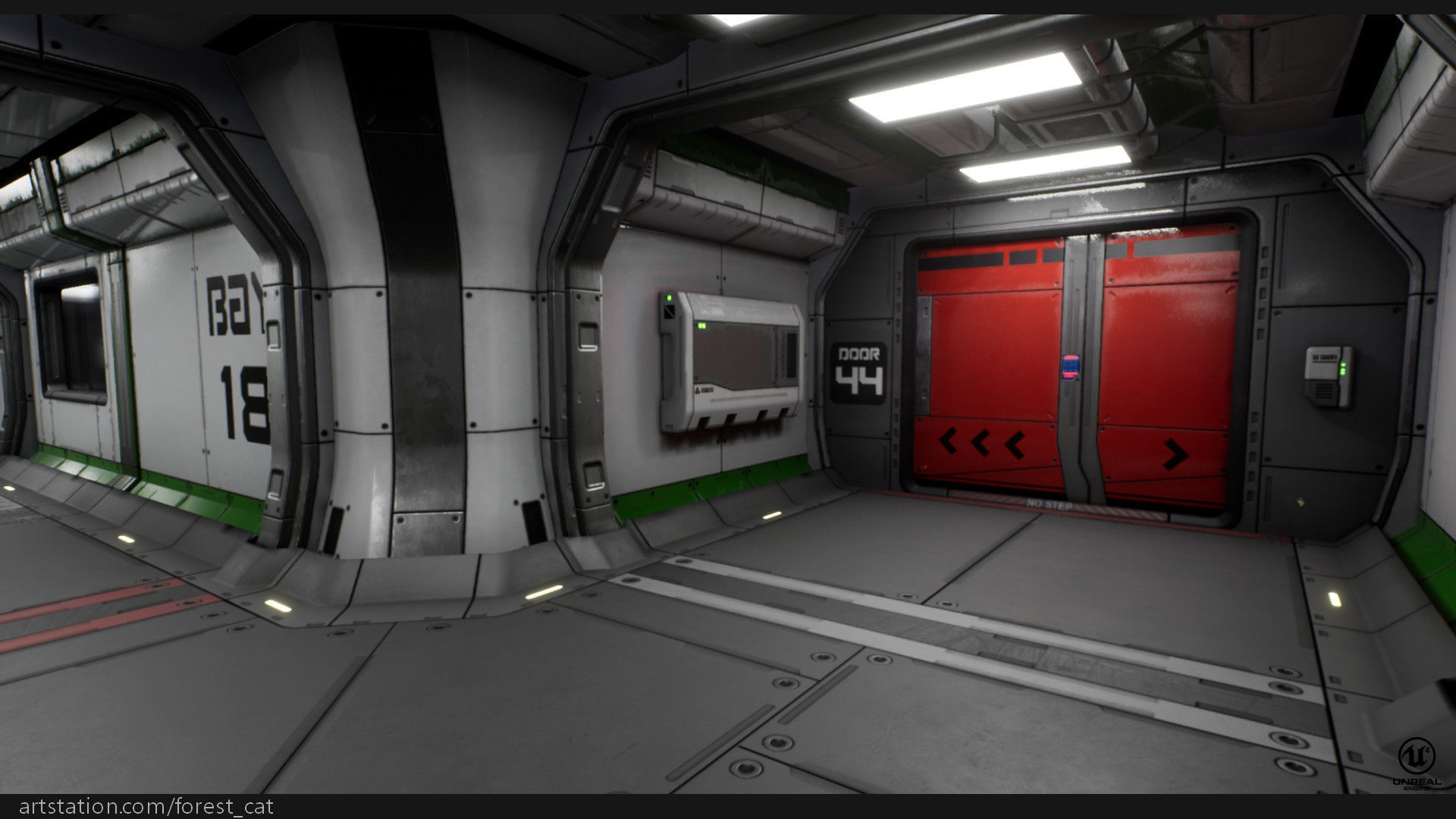 UE4 Modular Sci Fi Corridor B Low-poly 3D model_4