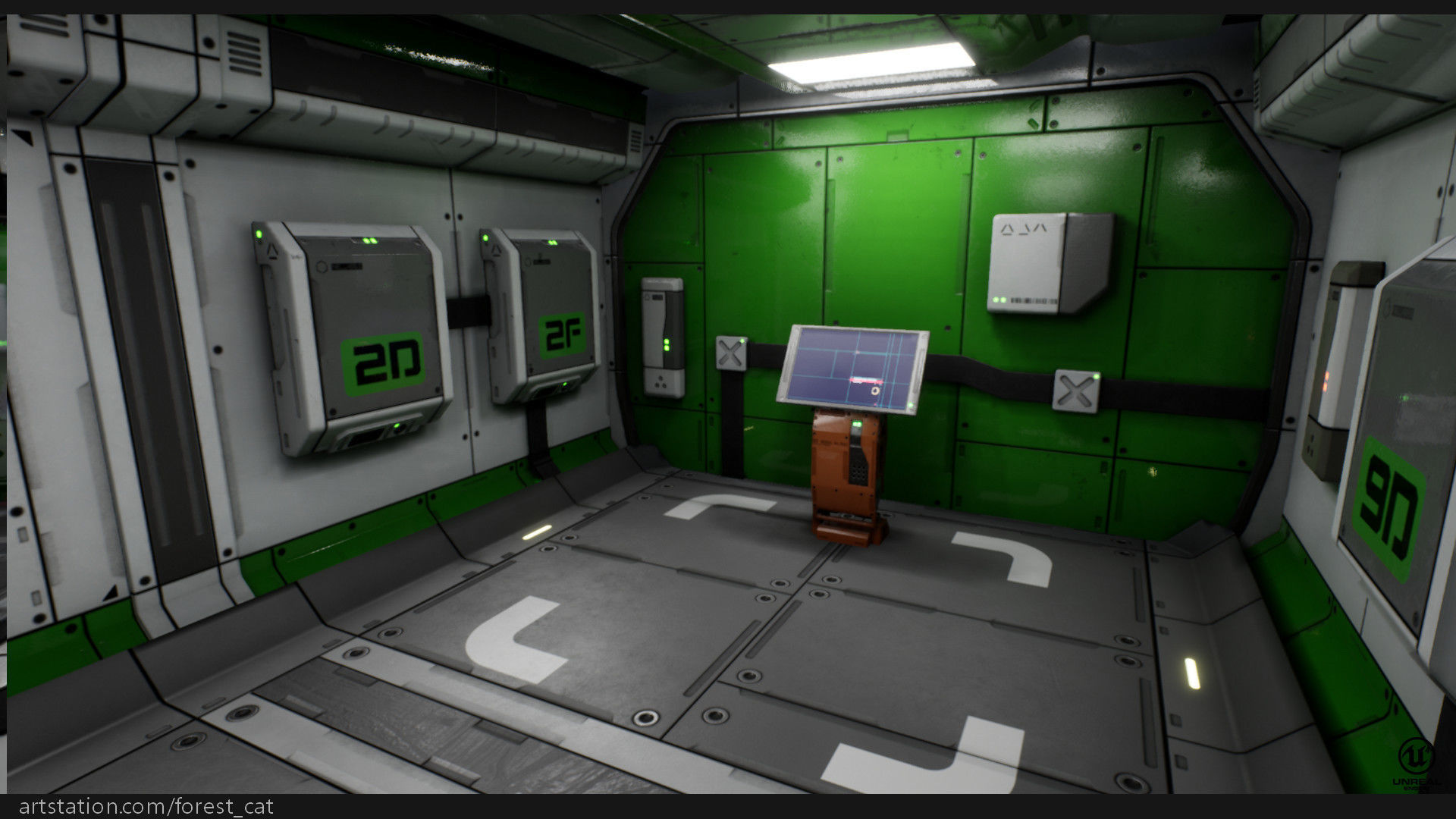 UE4 Modular Sci Fi Corridor B Low-poly 3D model_8
