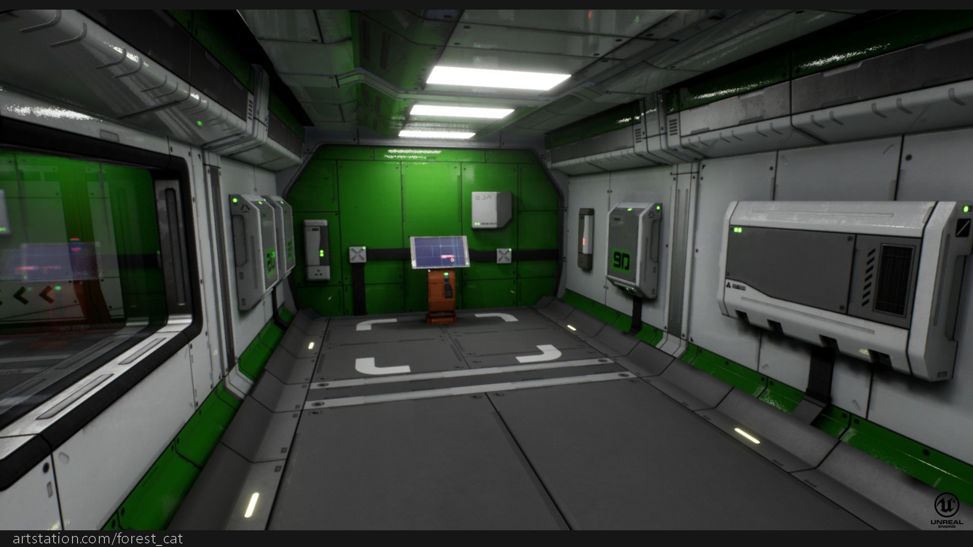 UE4 Modular Sci Fi Corridor B Low-poly 3D model_7