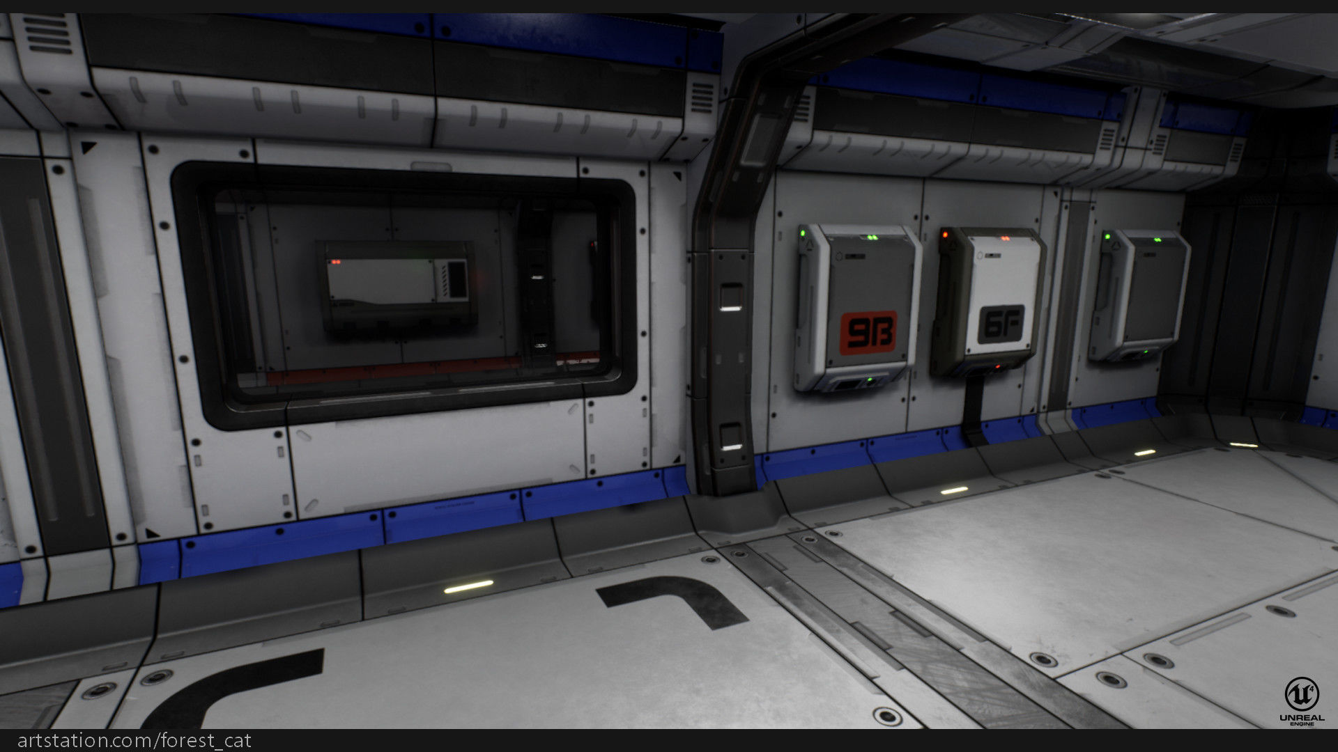 UE4 Modular Sci Fi Corridor B Low-poly 3D model_16