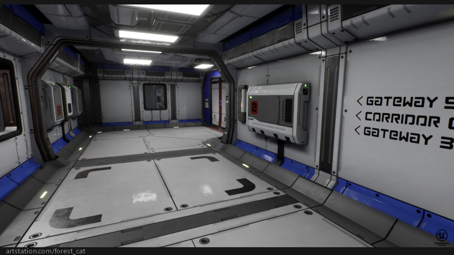 UE4 Modular Sci Fi Corridor B Low-poly 3D model_14