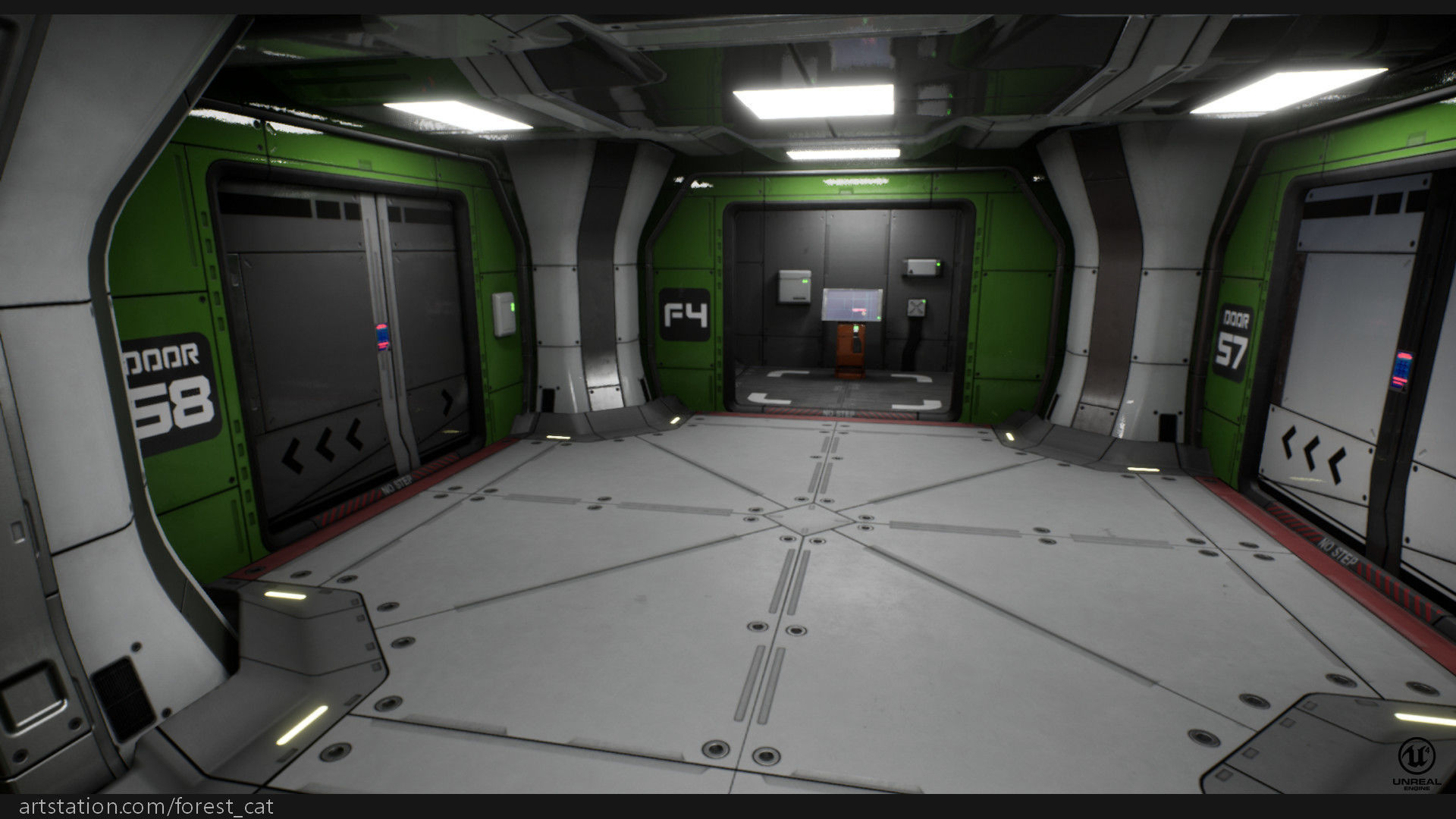 UE4 Modular Sci Fi Corridor B Low-poly 3D model_12