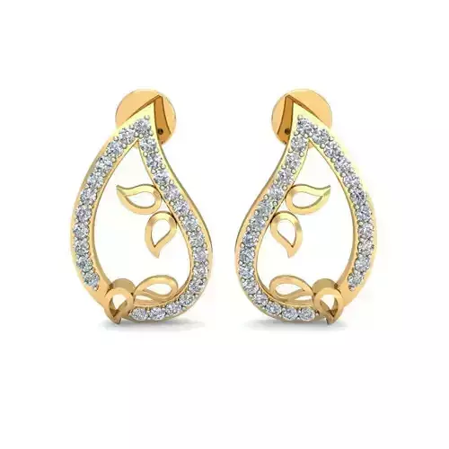 JRE3007 earring with diamonds gold