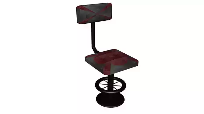 Red and Black fur Chair