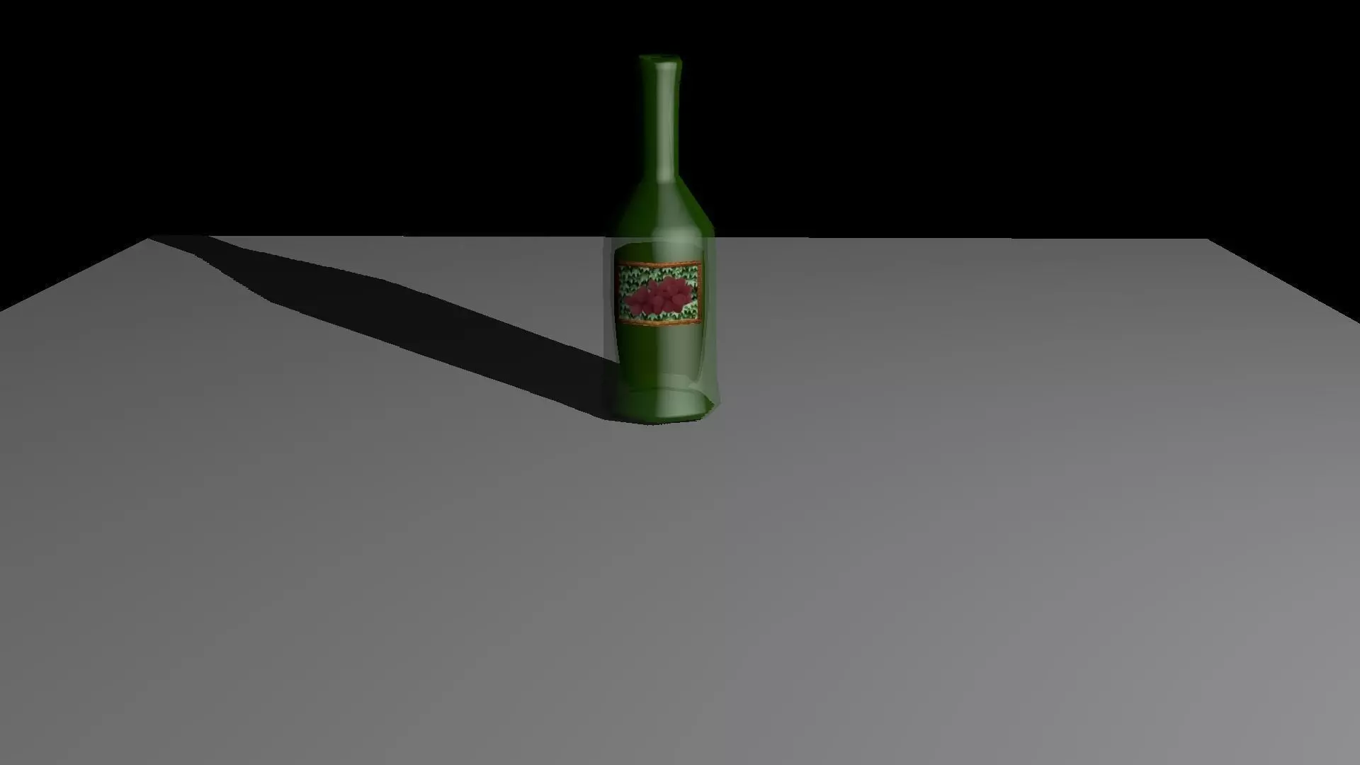 simple wine bottle Low-poly 3D model_0
