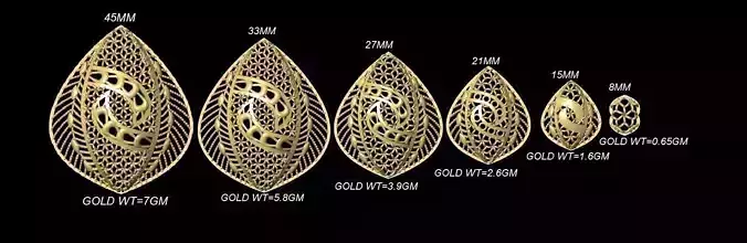 vrpnd2697 gold leaf earring size chart