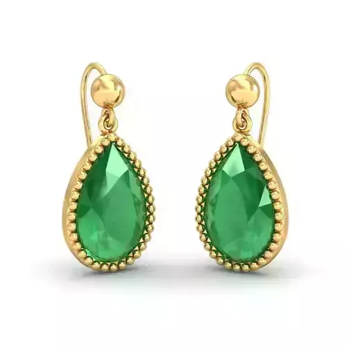Erring 8 emerald drop earrings gold