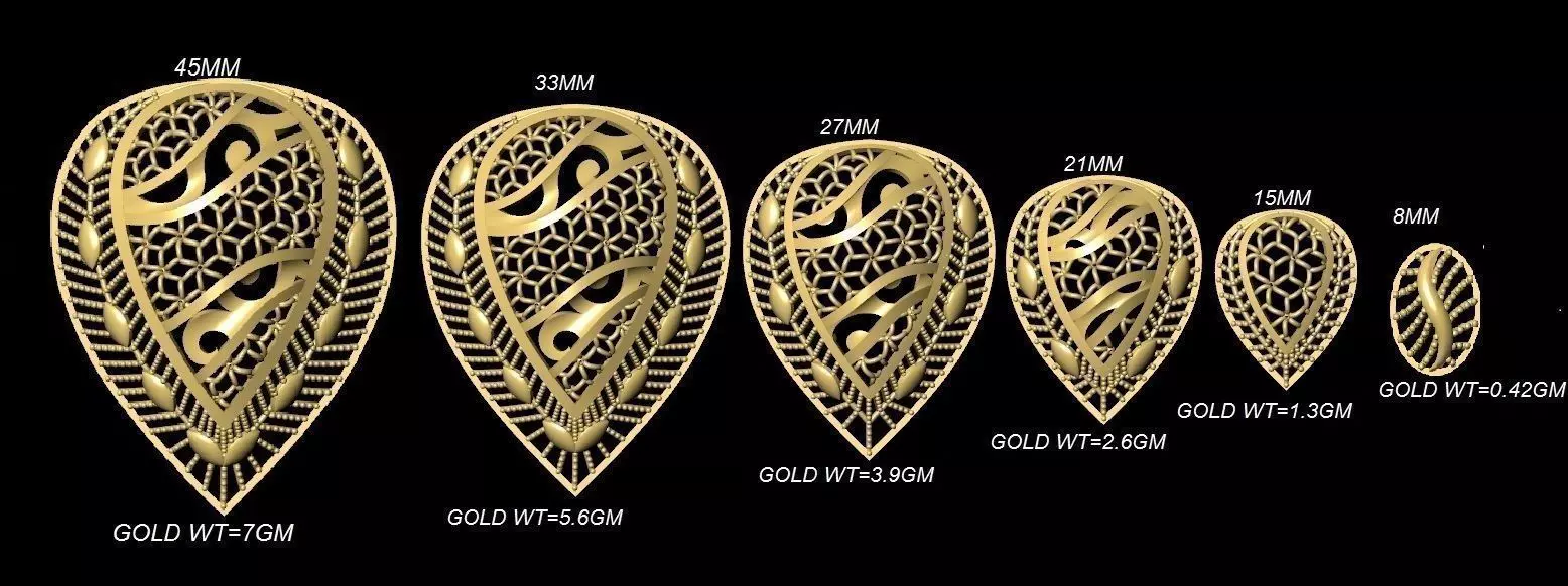 vrpnd2694 gold leaf pendant 3D print model_0