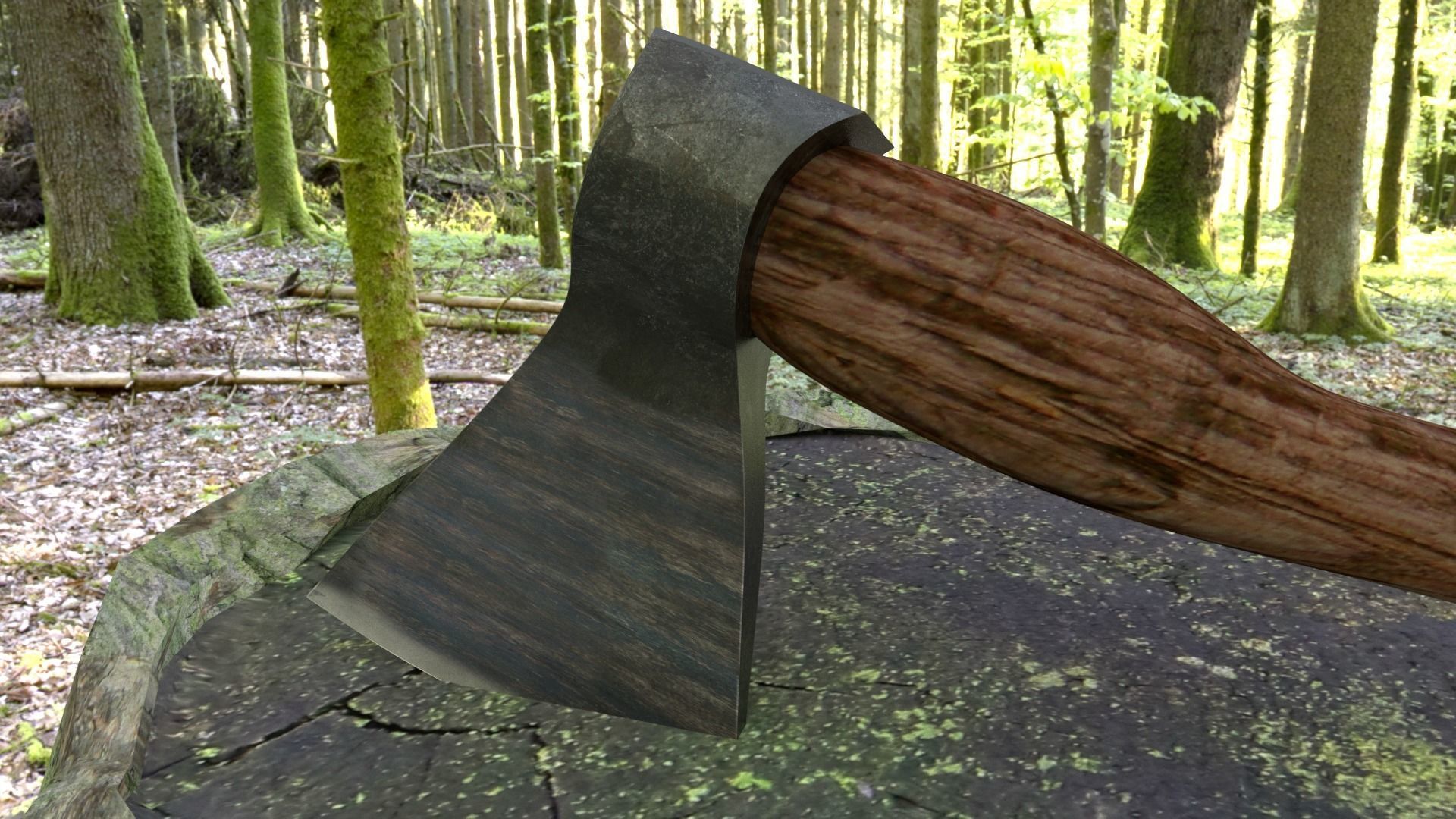 ORTAS AXE NO 9 REALISTIC GAME READY AXE 3D PRINTABLE 3D print model_1