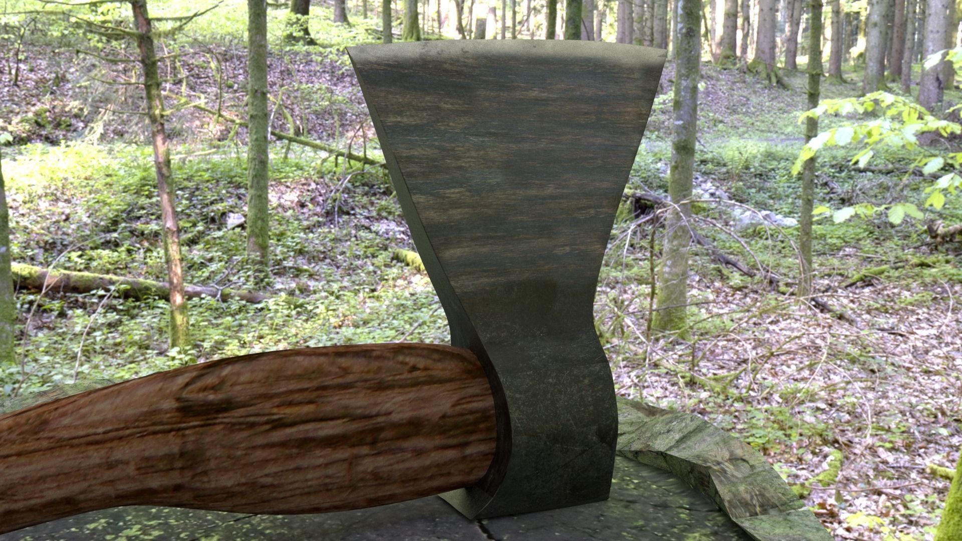 ORTAS AXE NO 9 REALISTIC GAME READY AXE 3D PRINTABLE 3D print model_3