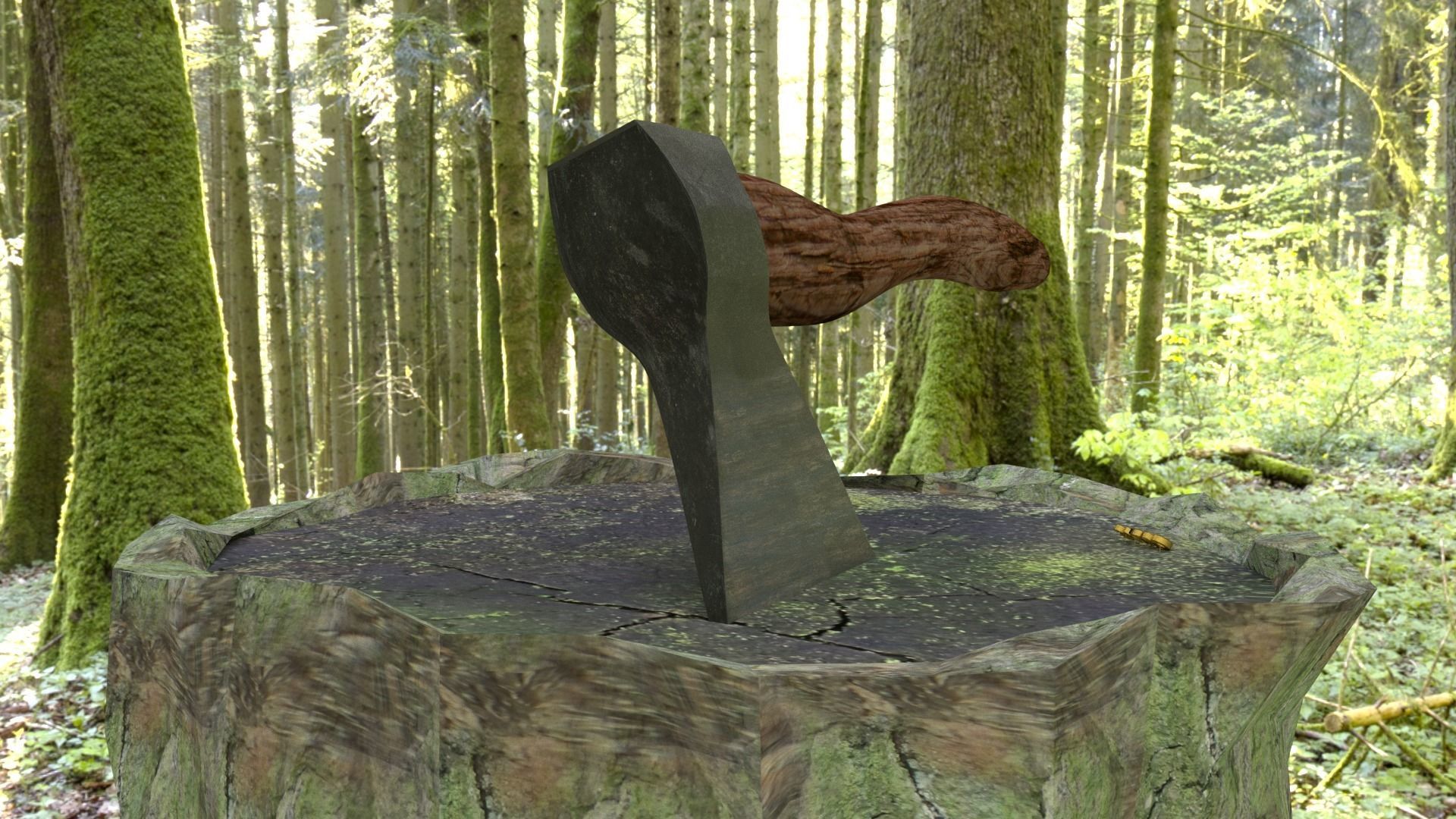 ORTAS AXE NO 9 REALISTIC GAME READY AXE 3D PRINTABLE 3D print model_4