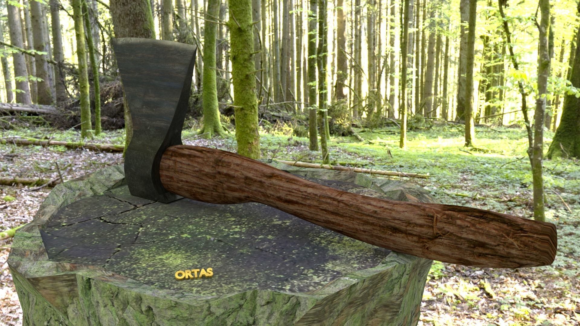 ORTAS AXE NO 9 REALISTIC GAME READY AXE 3D PRINTABLE 3D print model_18