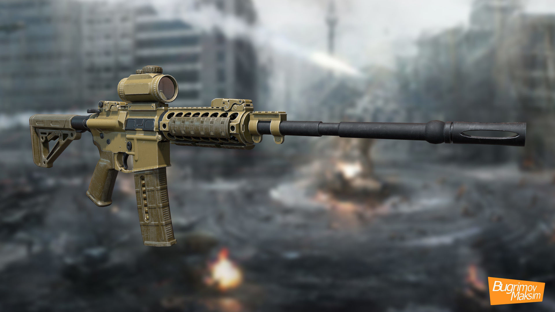 PBR Weapons pack  Low-poly 3D model_3