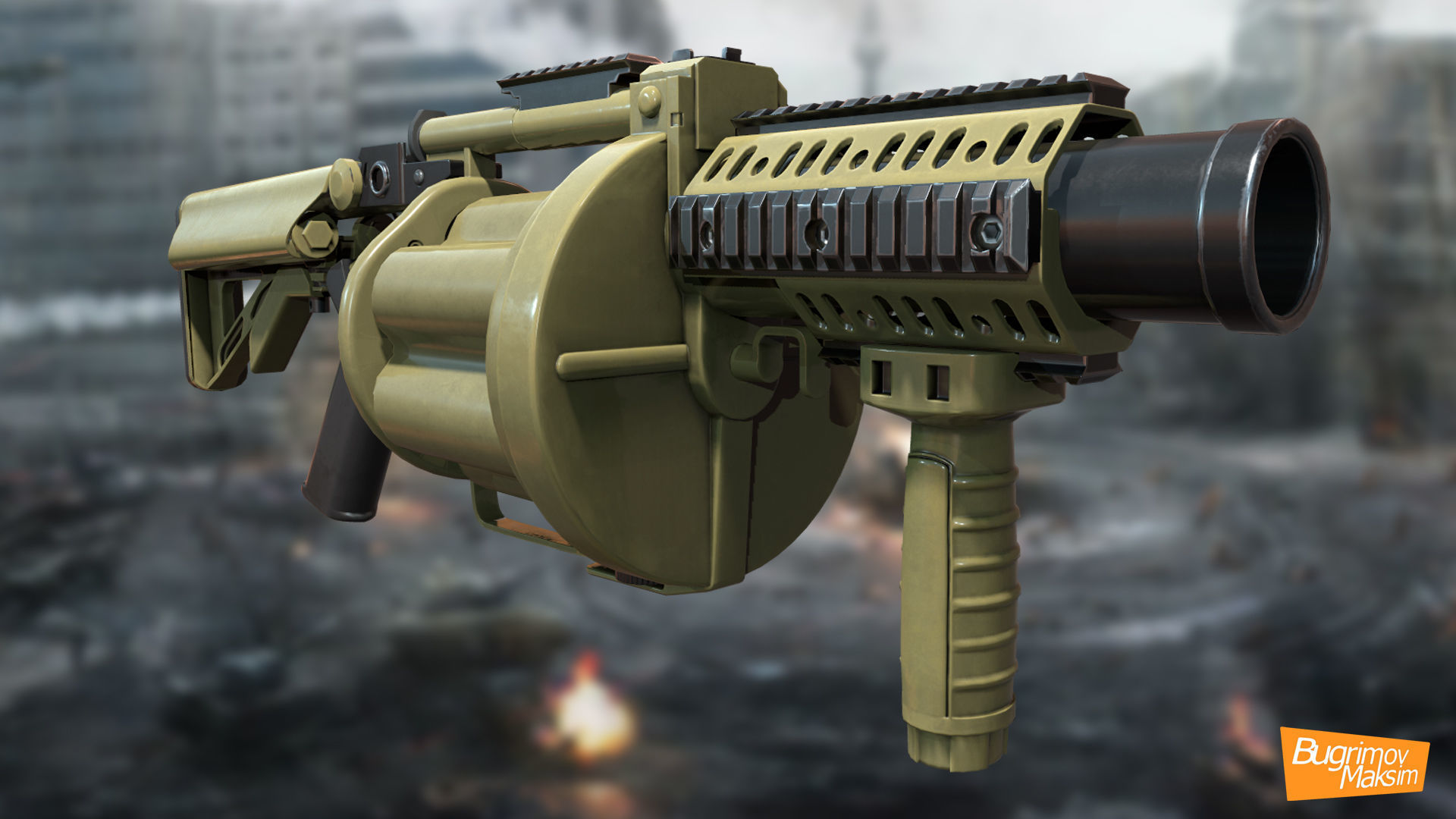 PBR Weapons pack  Low-poly 3D model_10