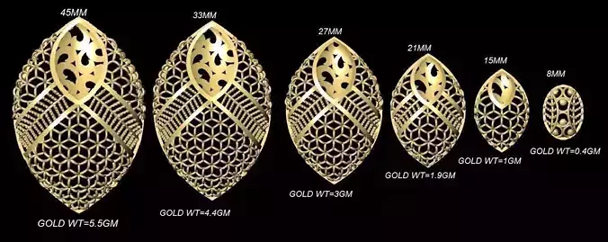 vrpnd2619 set of gold leaf earrings