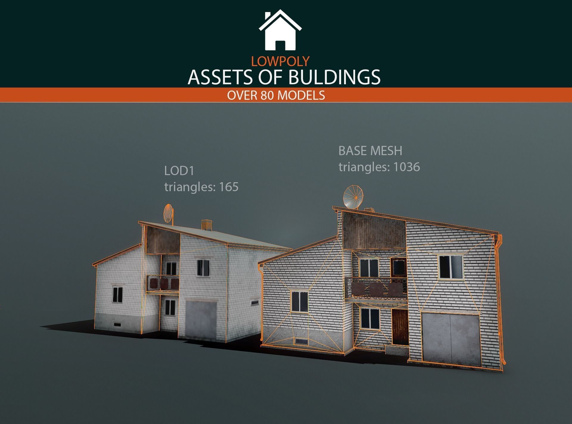 Buildings Pack Low-poly 3D model_2
