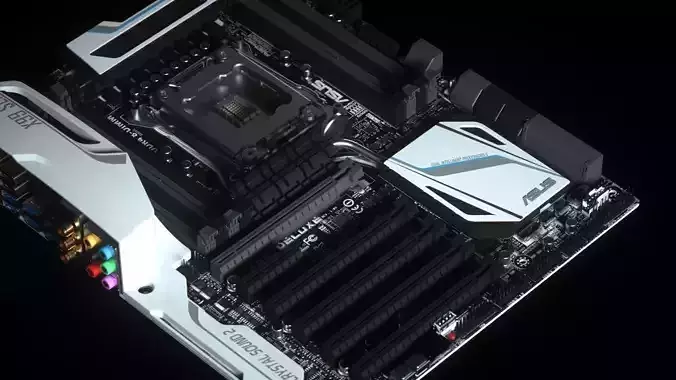 3D Motherboard Asus X99 Deluxe 3D model