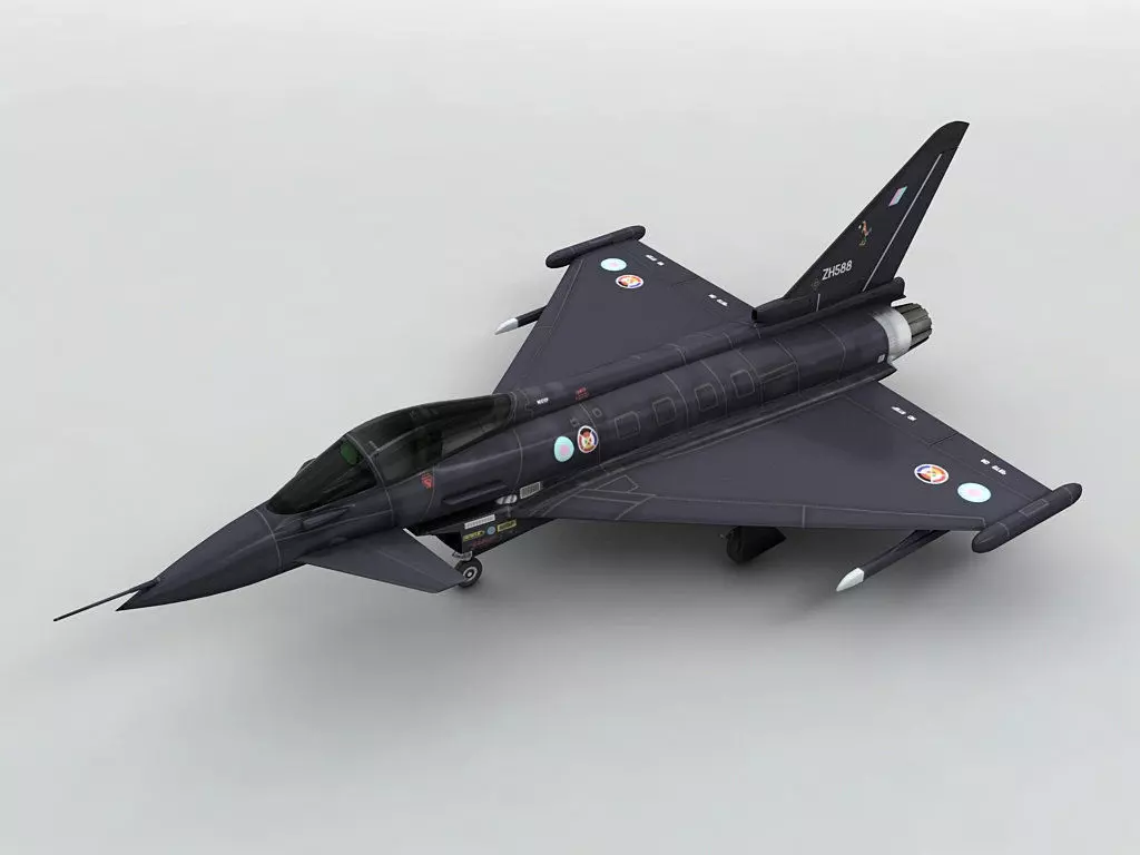 Eurofighter Typhoon Jet Aircraft -Dark 3D model