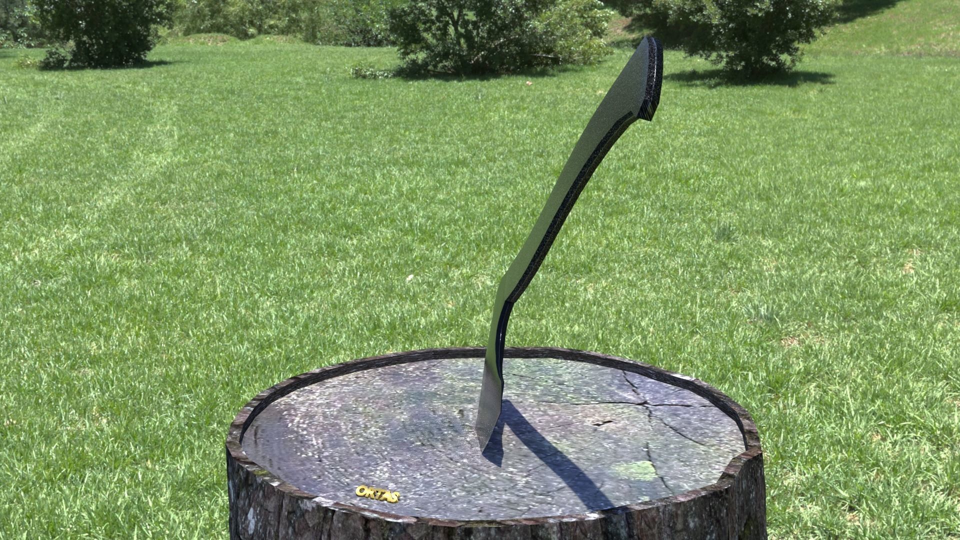 ORTAS AXE NO 12 TACTICAL WEAPON 3D PRINTABLE 3D print model_7