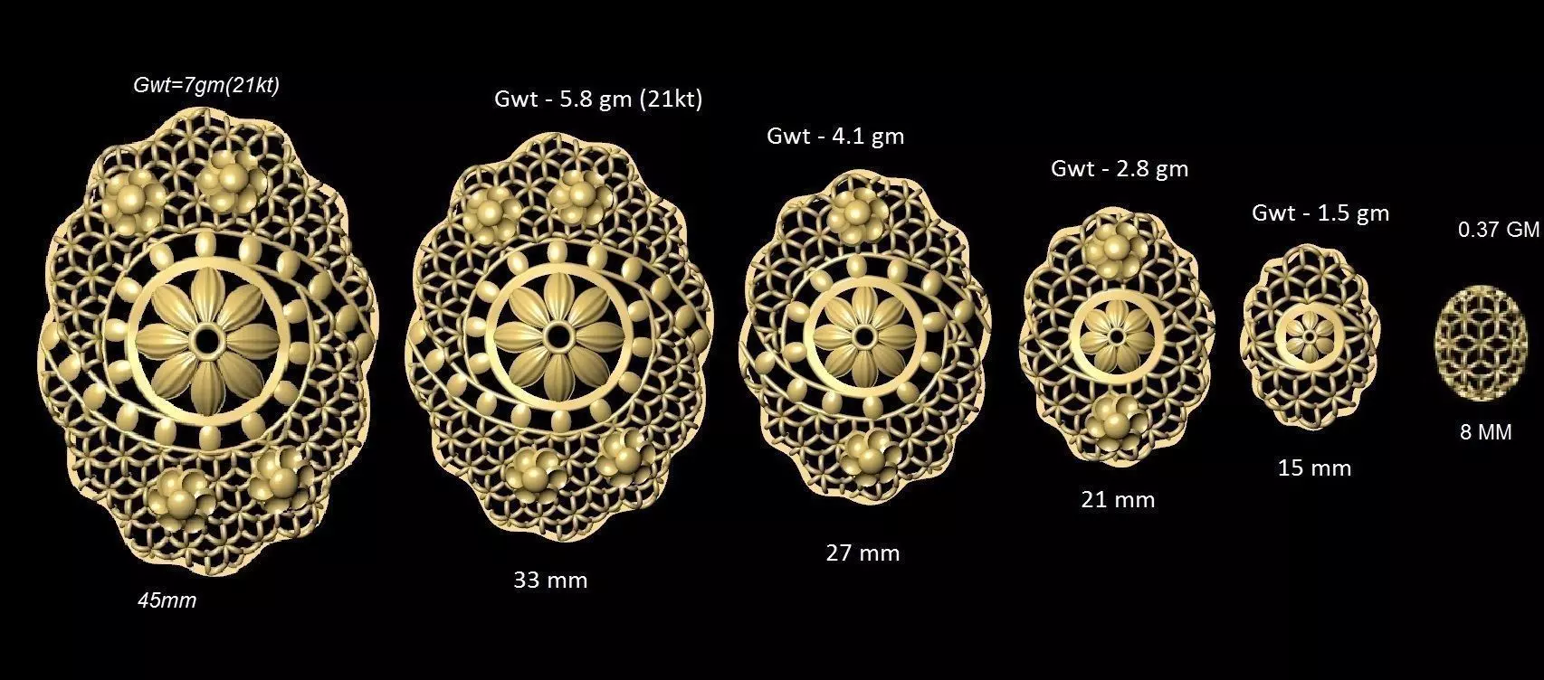 VRPND2567 gold flower 3D print model_0