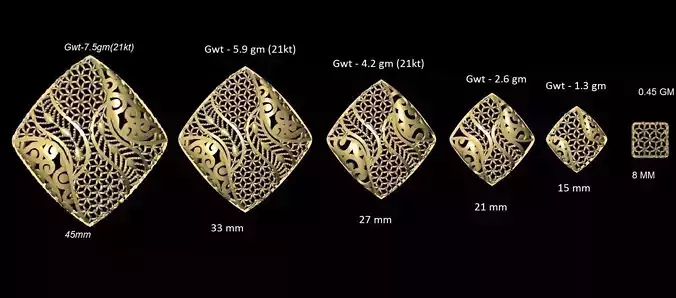 VRPND2566 set of gold plated pendants